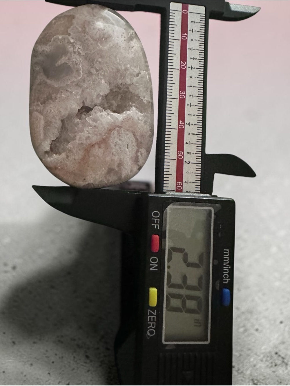Flower Agate Crystal with Druzy Palm Stone - Picture 5 of 6